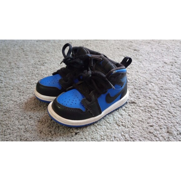 Nike Air Jordan Retro 1 Mid Hyper Royal Blue TD Rare Toddler Size 6C - Picture 1 of 6